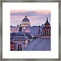 Looking Over The Rooftops Of Rome Framed Print