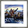 Lord Stanley And The Penguins Crossing The Allegheny Framed Print