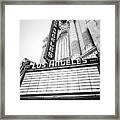 Los Angeles Theatre Sign In Black And White Framed Print