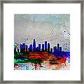 Los Angeles  Watercolor Skyline 1 Framed Print