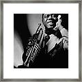 Louis Armstrong Holding A Trumpet Framed Print