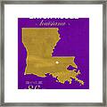Louisiana State University Tigers Baton Rouge La College Town State Map Poster Series No 055 Framed Print