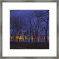 Louisville Kentucky Night Skyline Digital Paint Framed Print