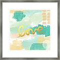 Love With Peach And Mint Framed Print