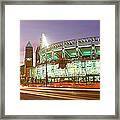 Low Angle View Of A Baseball Stadium Framed Print