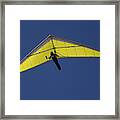 Low Angle View Of A Person Hang-gliding Against Clear Blue Sky Framed Print