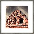 Low Angle View Of The Roman Colosseum Framed Print