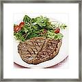 Low Carb Steak And Salad Framed Print