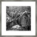 Lumberjack With Early Chainsaw Framed Print