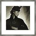 Mademoiselle Lund Wearing A Agnes Shako Hat Framed Print