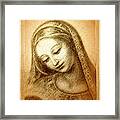 Madonna With The Dove Face Framed Print
