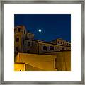 Magical Rome Italy - Yellow Facades And Moonlight Framed Print