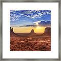 Magnificent Landscape View Of Monument Valley At Sunset Framed Print