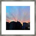Magnificent Sunset With Chrysler Building - New York City Skyline Framed Print