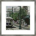 Main Street Trolley Court Square Framed Print