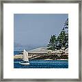 Maine Dinghy Sailing Framed Print