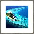 Maldivian Resort. Aerial Journey Over Maldives Framed Print