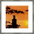 Mamaroneck Lighthouse Nearing Sunset Framed Print