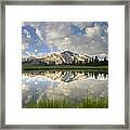 Mammoth Peak And Clouds Reflected Framed Print