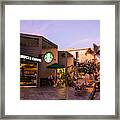 Man Drinking Coffee In Starbucks, La Jolla, Usa Framed Print