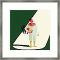 Man In Spotlight Wearing Rooster Costume Framed Print