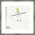 Man With Green Face Walking Framed Print