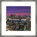 Manhattan Skyline During Beautiful Sunset Framed Print