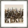 Marching Into Battle Framed Print