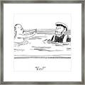 Marco Polo In A Pool With A Man Playing Marco Polo Framed Print