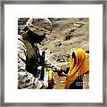 Marine Gives Afgan Girl Candy Framed Print