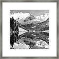Maroon Bells Bw Covered In Snow - Aspen Colorado Framed Print