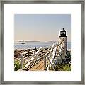 Marshall Point Lighthouse Port Clyde Maine With Sailboat Framed Print