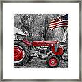 Massey -  Feaguson 65 Tractor With Usa Flag Bwsc Framed Print