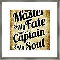 Master Of My Fate - Old Parchment Style Framed Print