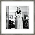Maurice Chevalier Wearing A Dunhill Tailors Robe Framed Print