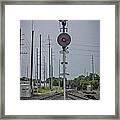 May 14 2014 - Csx Searchlight Railroad Signal At Amqui Tn Framed Print