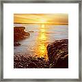 Memory Of Sunset - Rhode Island Sunset Beavertail State Park At Dusk Framed Print