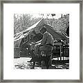 Men At Mining Camp Framed Print