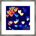 Messy And Colorful Bokeh Hearts With Vintage Feel Iv Framed Print