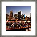 Miami Skyline At Dusk Framed Print