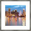Miami Skyline On A Still Night- Soft Focus Framed Print