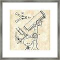 Microscope Patent 1886 - Vintage Framed Print