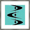 Mid Century Shapes 3 On Turquoise Framed Print