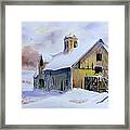 Middlebury Barn In Winter Framed Print