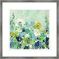 Midsummer Garden White Flowers Framed Print