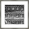 Mile Marker 0 Christmas Decorations Key West - Black And White Framed Print