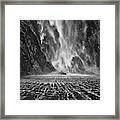 Milford Sound Waterfalls Framed Print