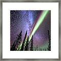 Milky Way And The Aurora Borealis Framed Print