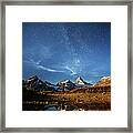 Milky Way Over Mountain Peak Framed Print