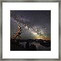 Milkyway In Crater Lake Framed Print